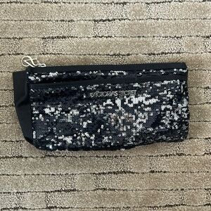 Victoria’s Secret sequin black vintage makeup bag